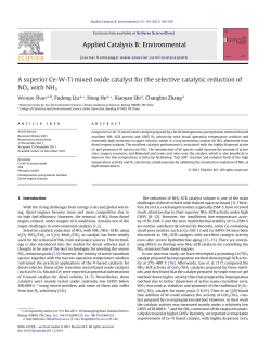 A superior Ce-W-Ti mixed oxide catalyst for the selective catalytic