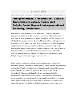 Intergenerational Transmission