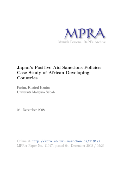 Japan`s Positive Aid Sanctions Policies: Case Study of African