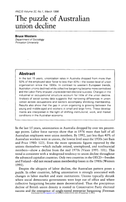 The puzzle of Australian union decline