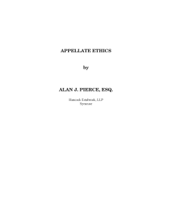 APPELLATE ETHICS by ALAN J. PIERCE, ESQ.