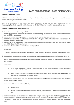 DIVIDED STAKES PROCESS HRNSW has fielded a number of