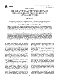 drink-driving law enforcement and the legal blood alcohol limit in