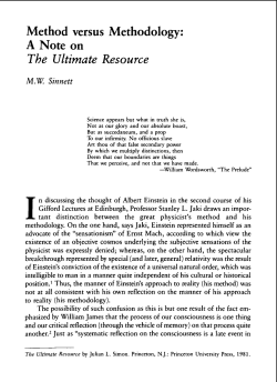 Method versus Methodology: A Note on `The Ultimate Resource`