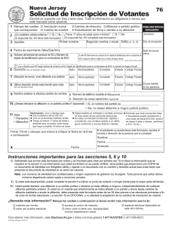 Solicitud de Inscripci&oacute;n de Votantes