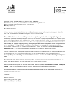 To: History and Social Studies Teachers in the Grant Wood AEA