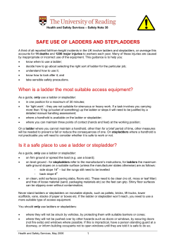 Safe Use of Ladders and Stepladders