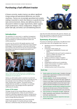 Purchasing a fuel-efficient tractor