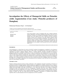 The Role of management skills in a performance boost pistachio