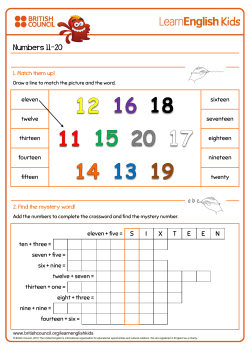 Numbers 11&ndash;20 - LearnEnglish Kids