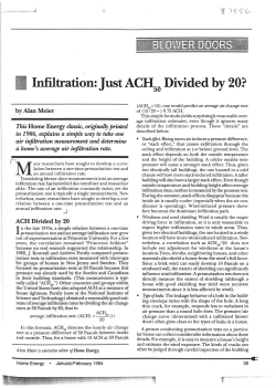 Infiltration: Just ACH Divided by 20?