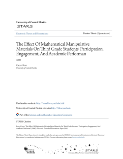 The Effect Of Mathematical Manipulative Materials On Third