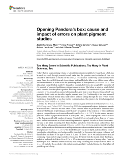 Opening Pandora`s box: cause and impact of errors on plant