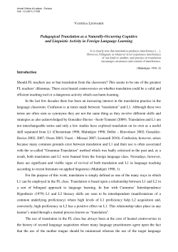 Pedagogical Translation as a Naturally