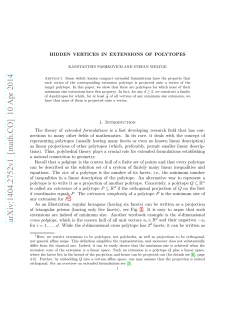 HIDDEN VERTICES IN EXTENSIONS OF POLYTOPES