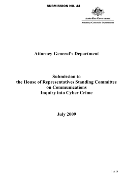 Attorney-General`s Department Submission to the House of