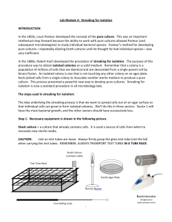 Module 4 - Streaking for Isolation