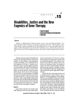 Disabilities, Justice and the New Eugenics of Gene Therapy