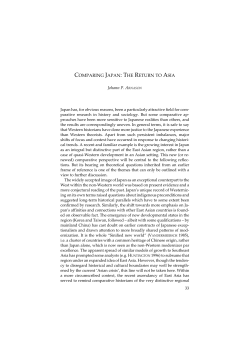 COMPARING JAPAN: THE RETURN TO ASIA Johann P. ARNASON