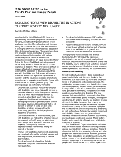 Including People with Disabilities in Actions to Reduce Poverty and