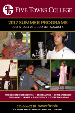 2017 summer programs