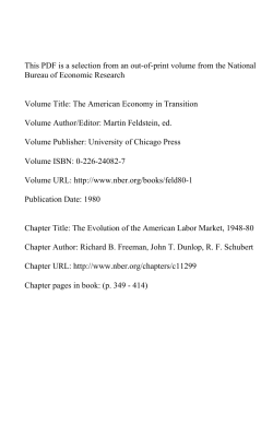 The Evolution of the American Labor Market, 1948-80