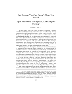 Just Because You Can, Doesn`t Mean You Should: Equal Protection