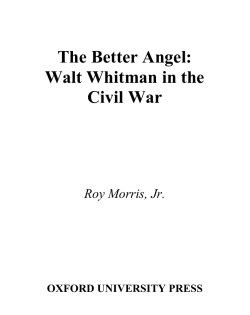 The Better Angel: Walt Whitman in the Civil War