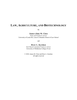 LAW, AGRICULTURE, AND BIOTECHNOLOGY