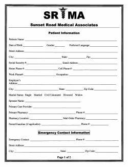 New Patients - Sunset Road Medical Associates
