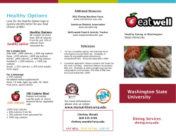 Healthy Options - WSU Dining Services