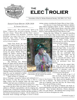 November 2009 - St. Helena Historical Society