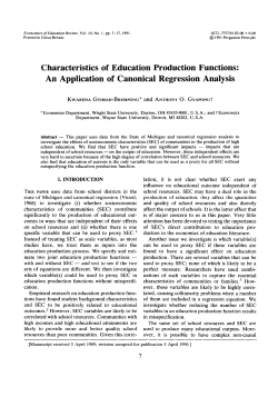 Characteristics of Education Production Functions