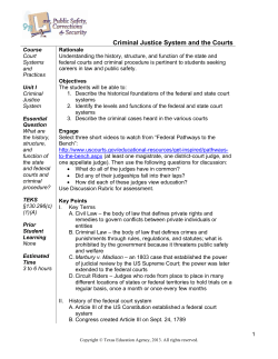 Criminal Justice System and the Courts