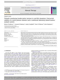 Towards monitoring lumbo-pelvic posture in real-life situations