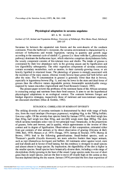 Physiological adaptation in savanna ungulates