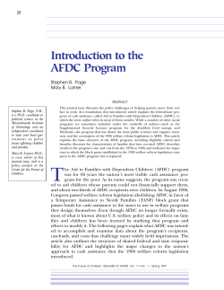 Introduction to the AFDC Program