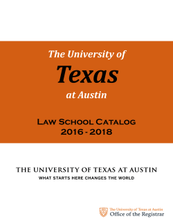 2016-2018 Law Catalog - Catalogs - The University of Texas at Austin