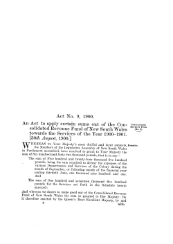 Act No. 9, 1900. An Act to apply certain sums out
