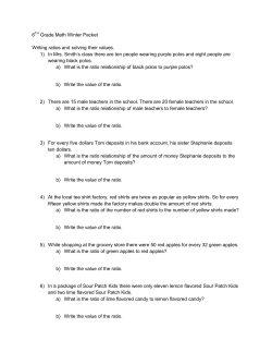 6TH Grade Math Winter Packet Writing ratios and solving their