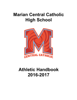 Marian Central Catholic High School Athletic Handbook 2016-2017