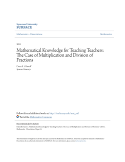 Mathematical Knowledge for Teaching Teachers: The