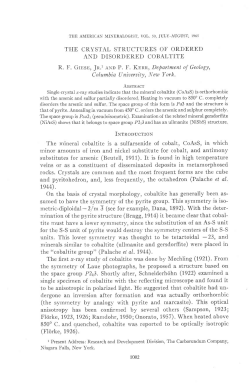 THE CRYSTAL STRUCTURES OF ORDERED AND DISORDERED