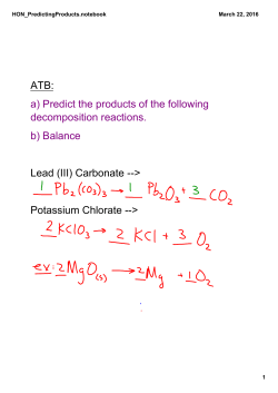 ATB: a) Predict the products of the following decomposition