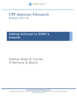 Adding Antitrust to NDRC`s Arsenal