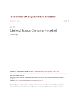 Marlowe`s Faustus: Contract as Metaphor?