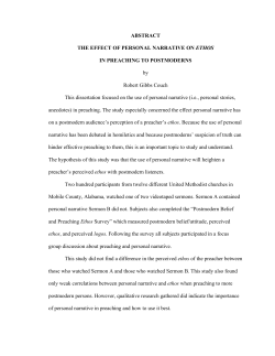 The effect of personal narrative on ethos in preaching to postmoderns