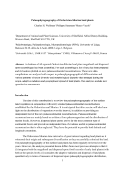 Palaeophytogeography of Ordovician-Silurian land plants Charles H