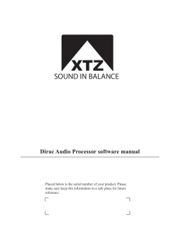 Dirac Audio Processor software manual