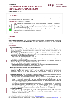 Geographical indication protection for non